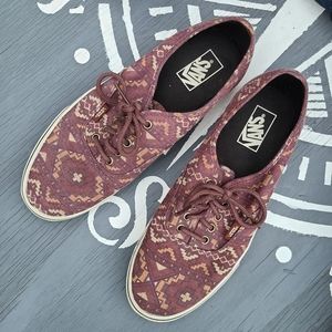 Burgundy Aztec Print Vans 11